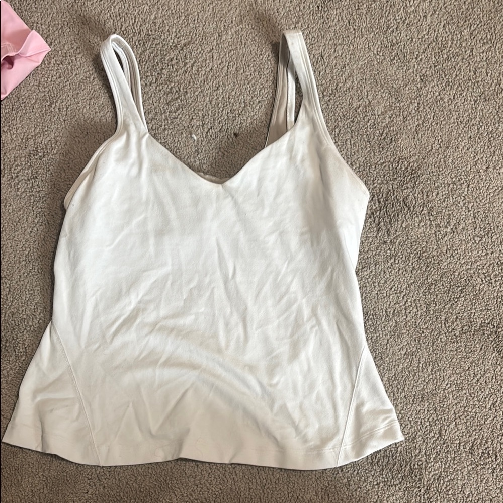 Lululemon Athletica White Sleeveless Fitted Camisole